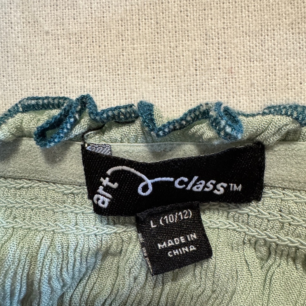 Art Class Green Sleeveless Ruffled Dress with Shorts Girls‎ Size Large 10/12 - Picture 7 of 9